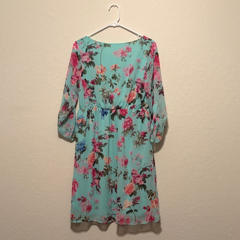 Pinkblush Mint Floral Maternity Dress - Picture 5 of 8